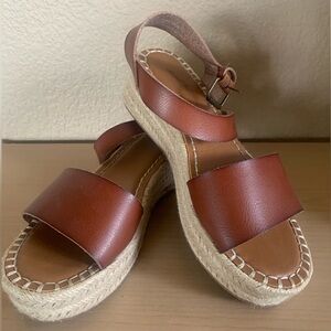 Brown Espadrilles Platform Sandals (Like New)